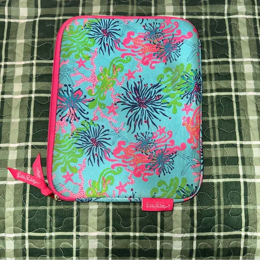 Lilly Pulitzer Pink and Blue Floral Tablet Sleeve